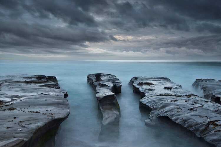 Multiple rocks on the beach